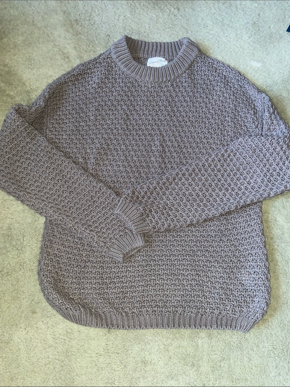 Universal Thread Women's Chunky Crewneck Sweater in light brown/tan